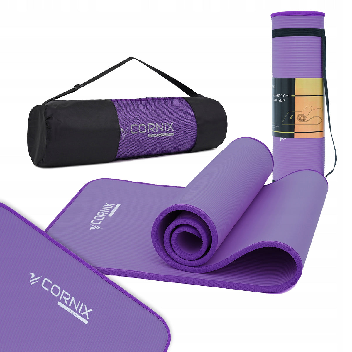 EXERCISE MAT CORNIX NBR 1cm THICK NON-SLIP FITNESS YOGA COVER Packaging status original