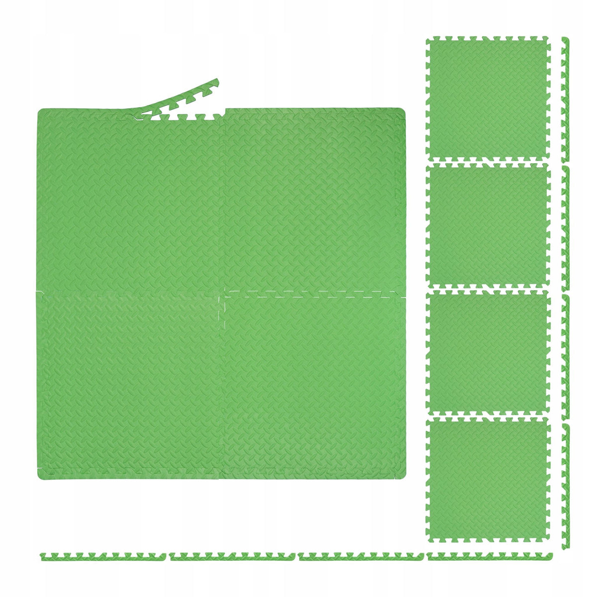 EXERCISE MAT FUN PROTECTIVE PUZZLE 8 PIECES 60 x 60 CM GREEN RELAXDAYS