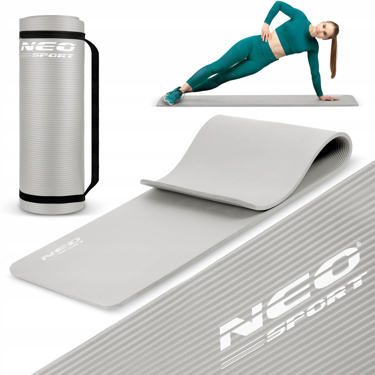 EXERCISE MAT LARGE FOR YOGA FITNESS GYMNASTIC THICK NBR 1cm