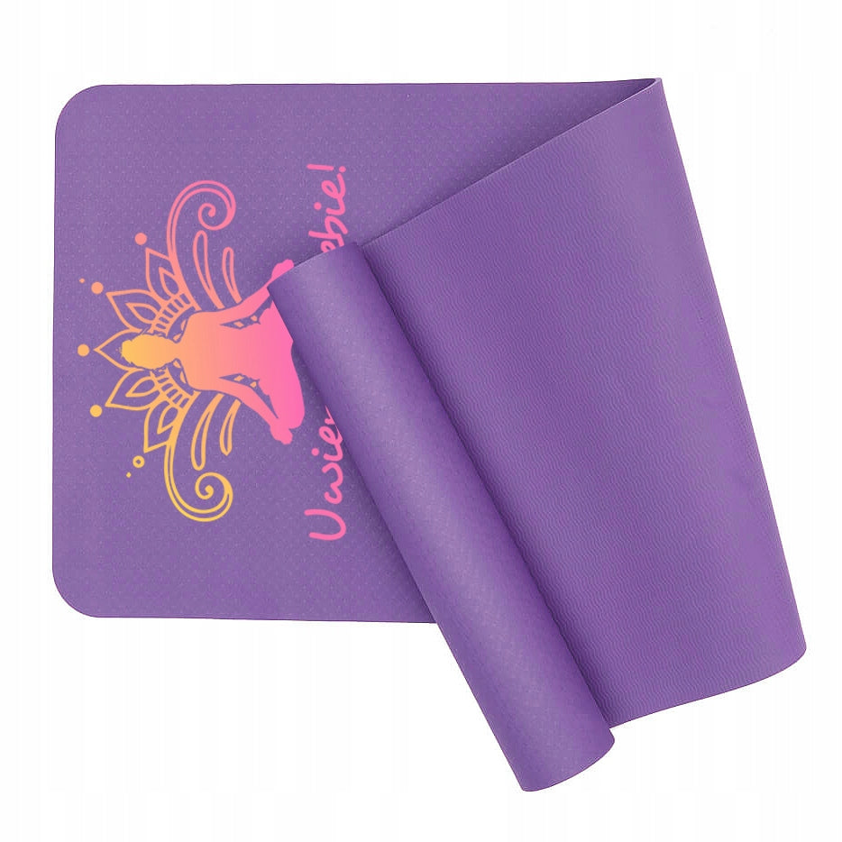 EXERCISE MAT PURPLE FITNESS YOGA BELIEVE IN YOURSELF TRAINING MAT Packaging status original