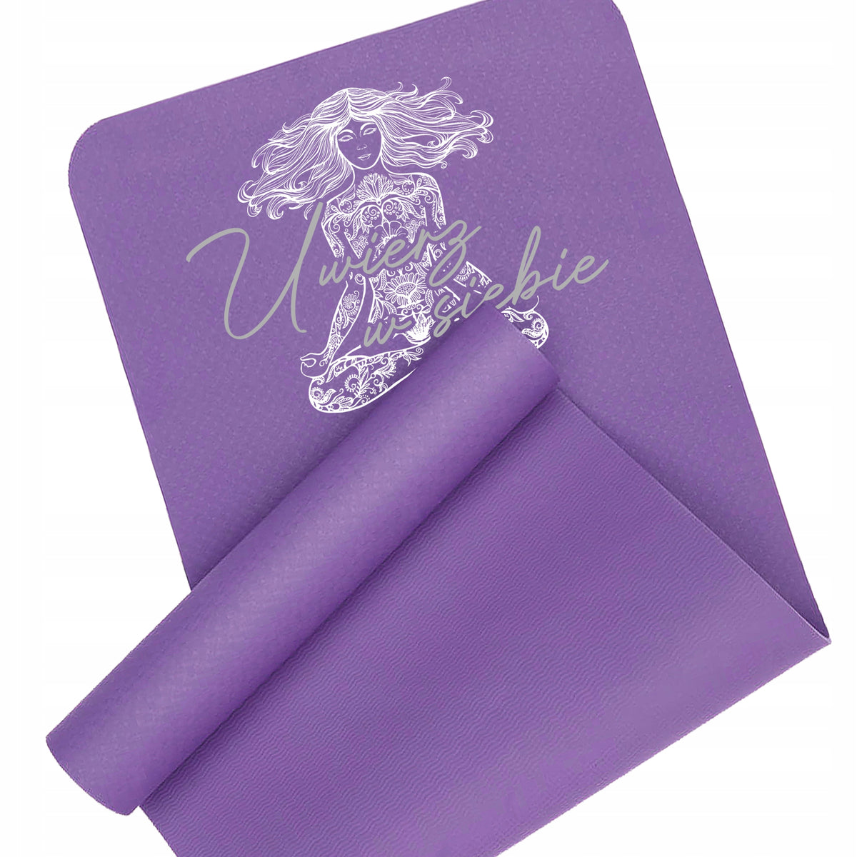 EXERCISE MAT PURPLE FITNESS YOGA BELIEVE IN YOURSELF YOGA MAT GYM