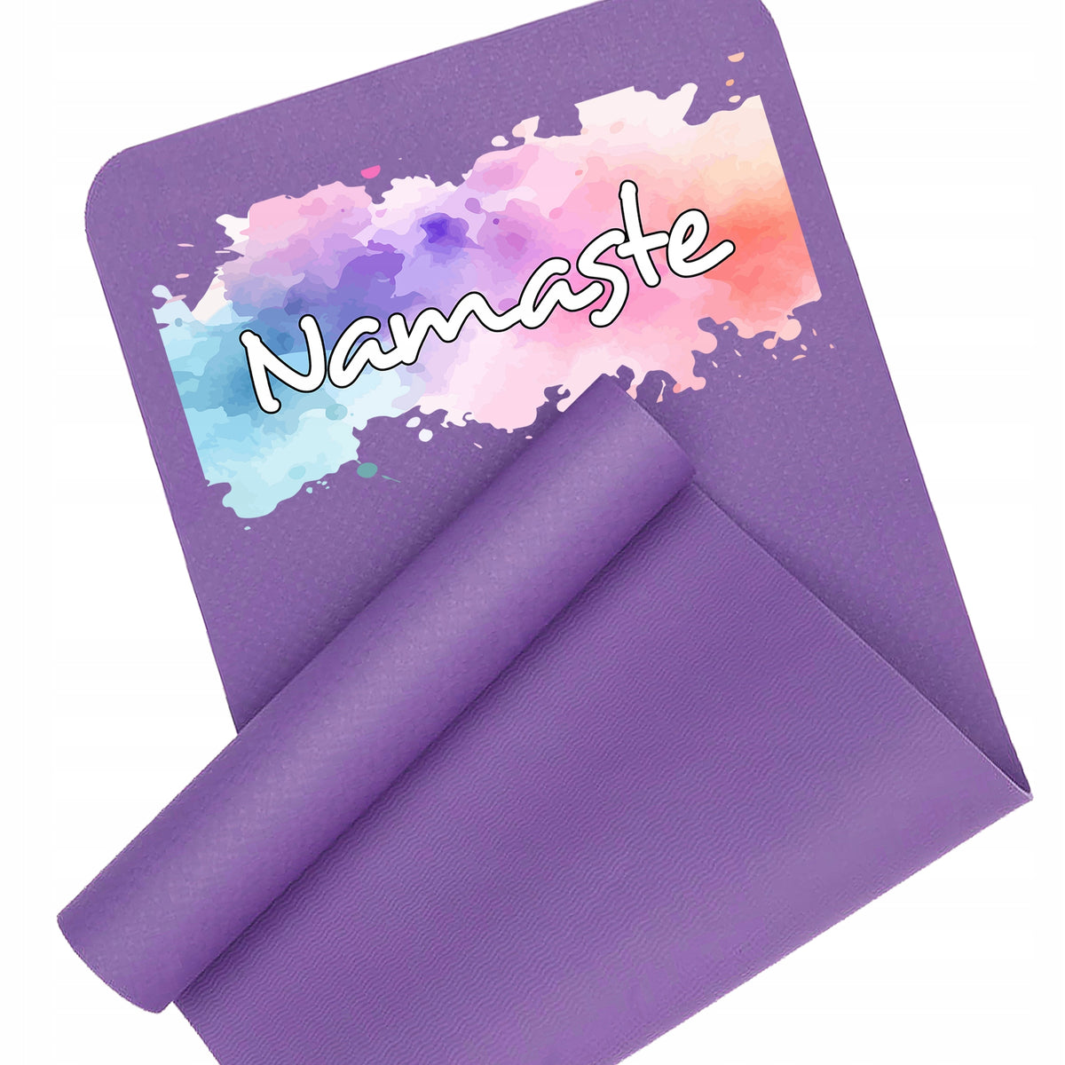 EXERCISE MAT PURPLE FITNESS YOGA NAMASTE PILATES TRAINING MAT