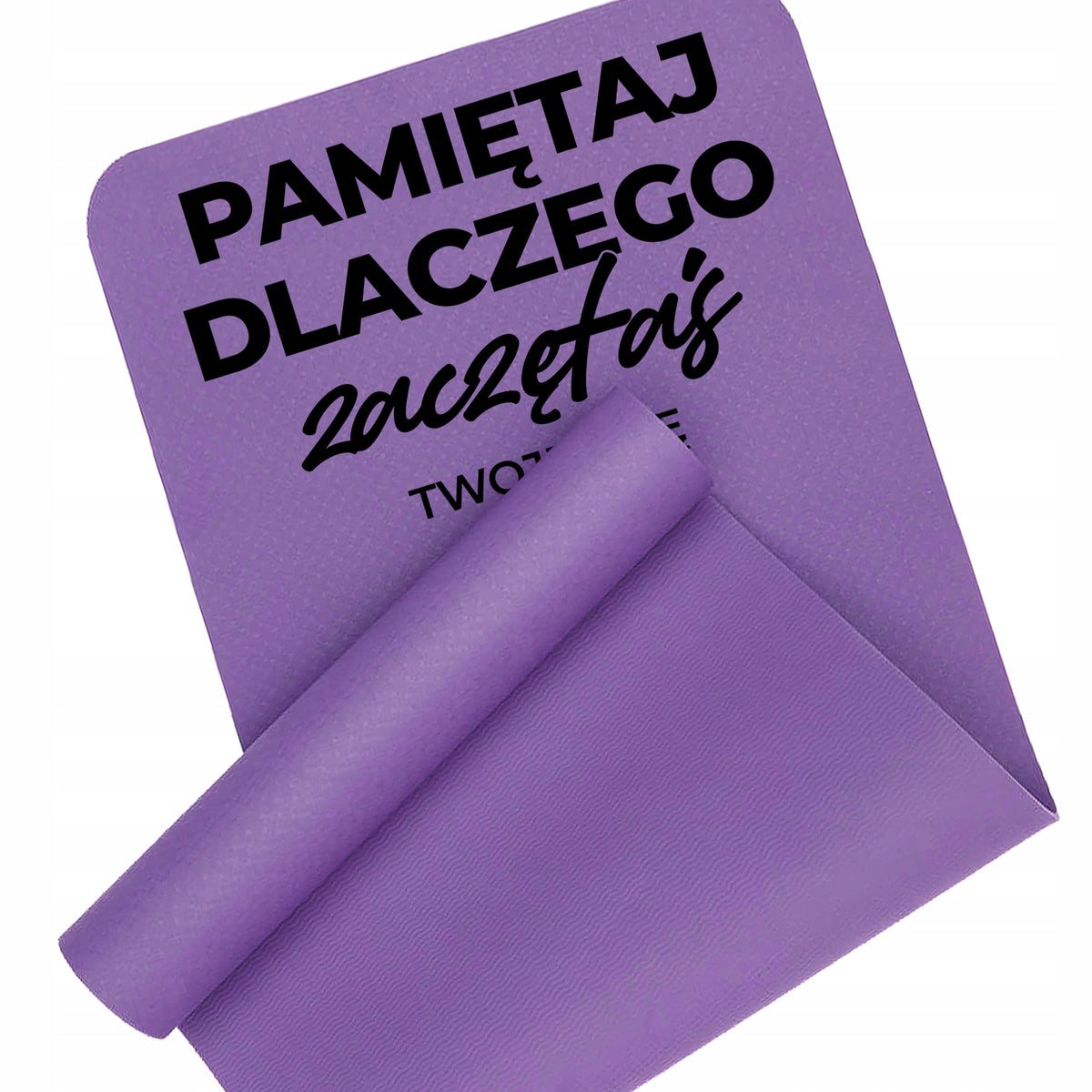 EXERCISE MAT PURPLE FITNESS YOGA REMEMBER WHY YOU STARTED NAME Wz
