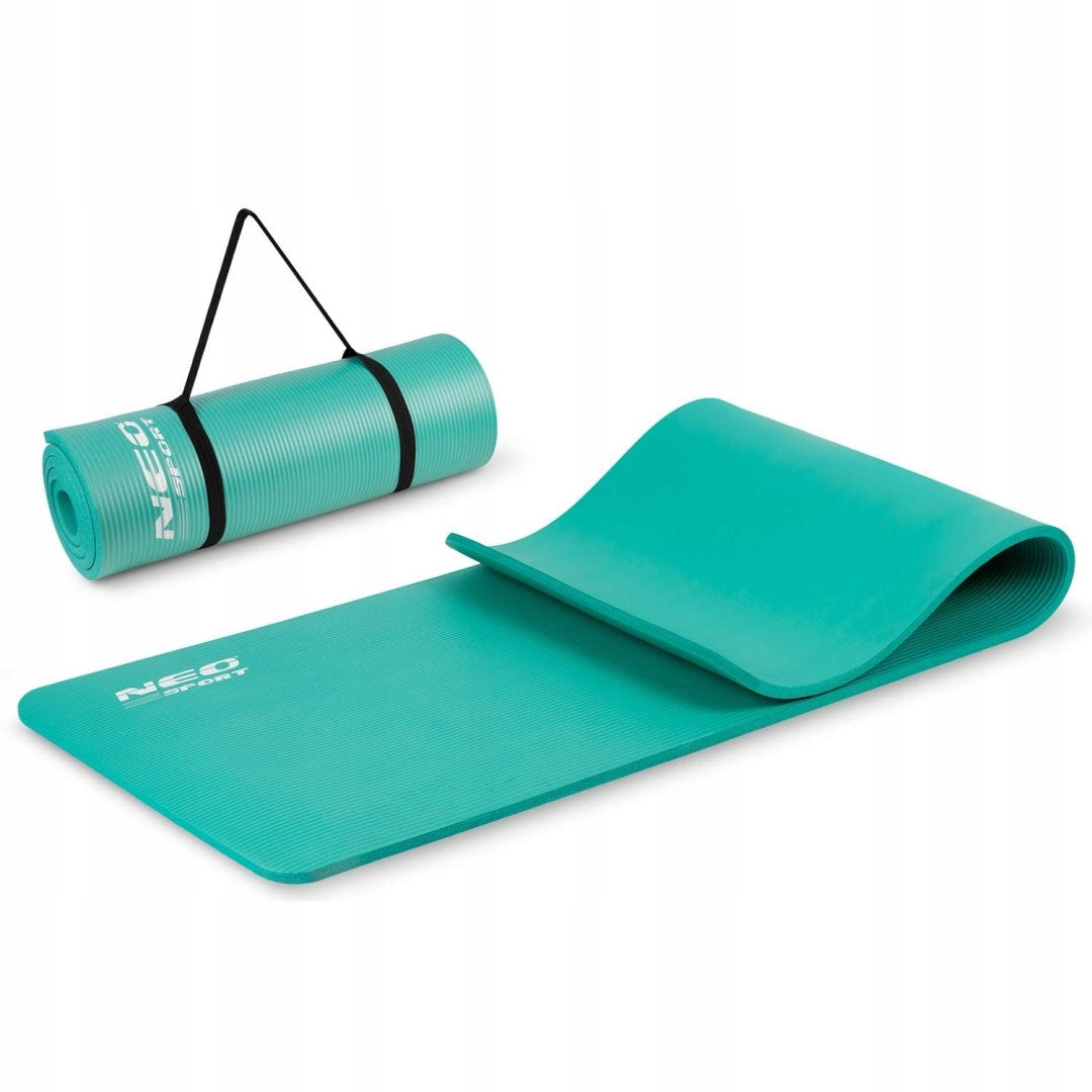 EXERCISE MAT THICK 183 x 60 CM NEO-SPORT TURQUOISE Color blue