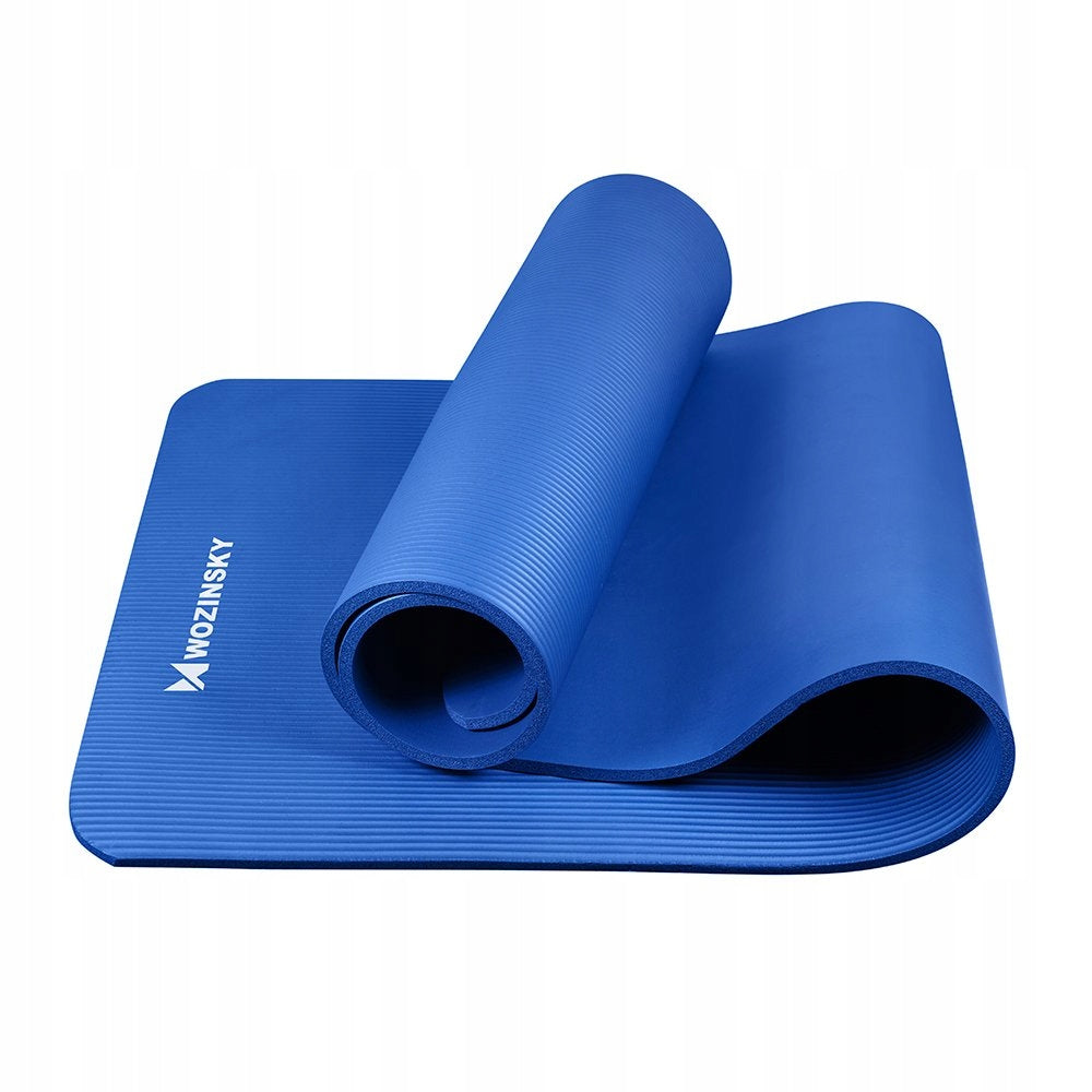EXERCISE MAT THICK GYMNASTIC PILATES YOGA MAT 181X63CM BLUE Length 181 cm