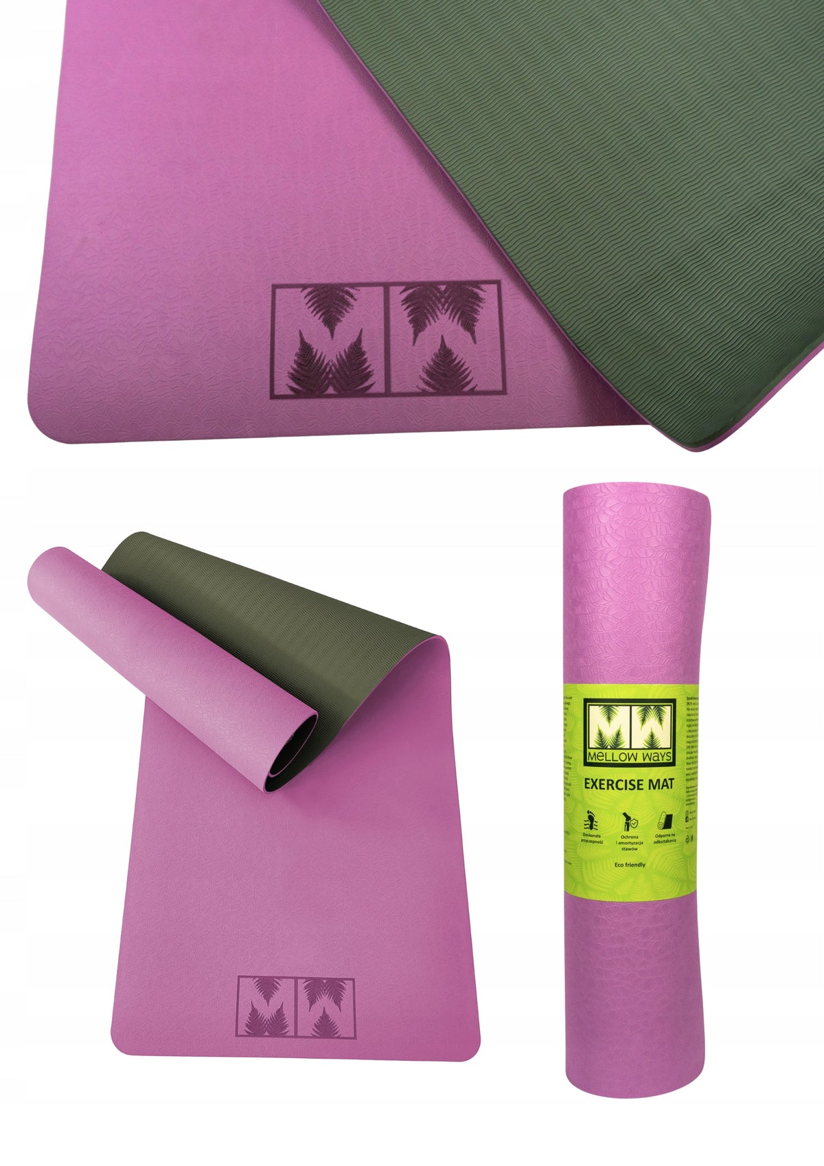 EXERCISE MAT TPE PILATES THICK FITNESS MAT 8MM MELLOW WAYS