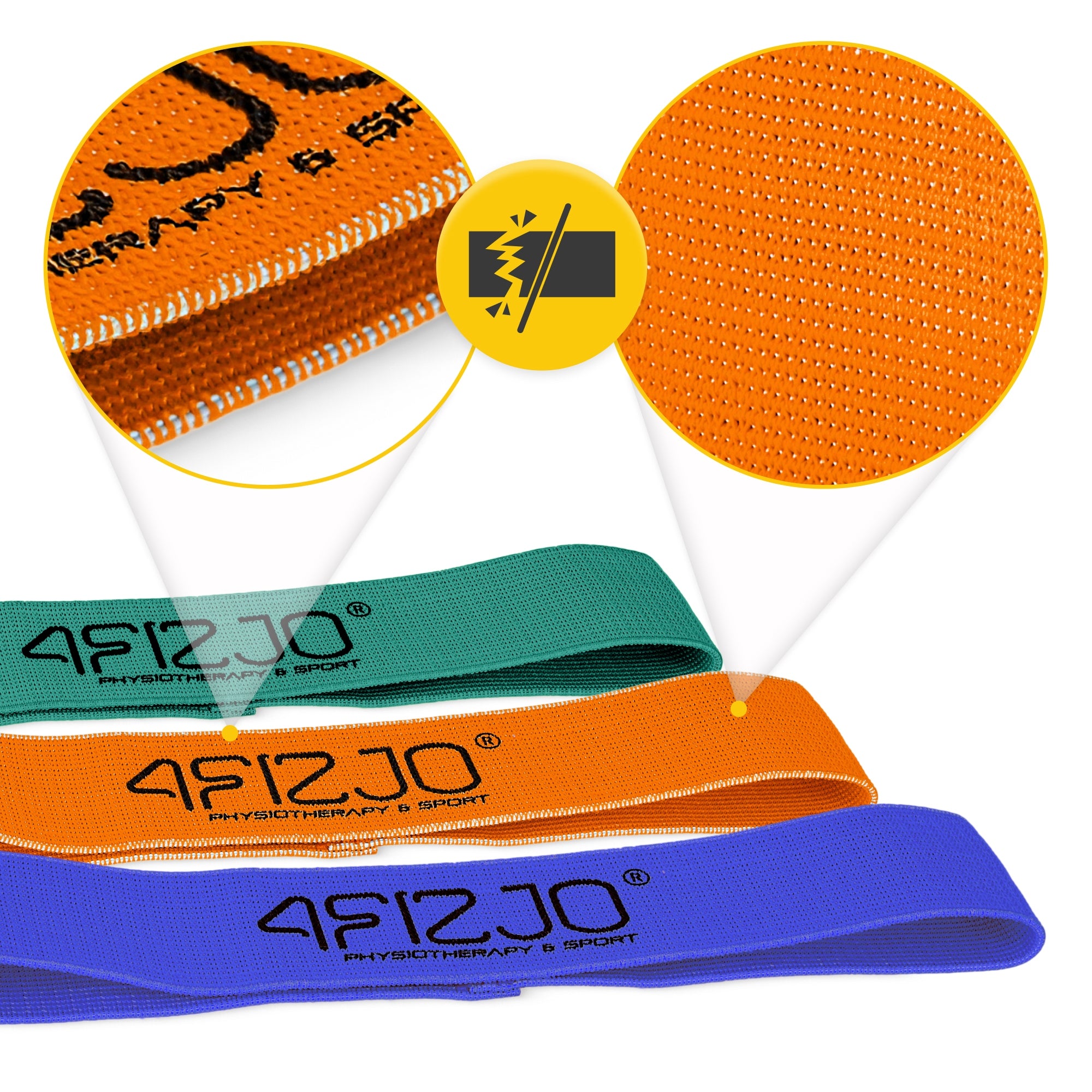 EXERCISE MATERIAL RUBBER FITNESS SET NON-SLIP FLEX BAND 3 PCS. Manufacturer code Gumy oporowe do ćwiczeń FLEX BAND