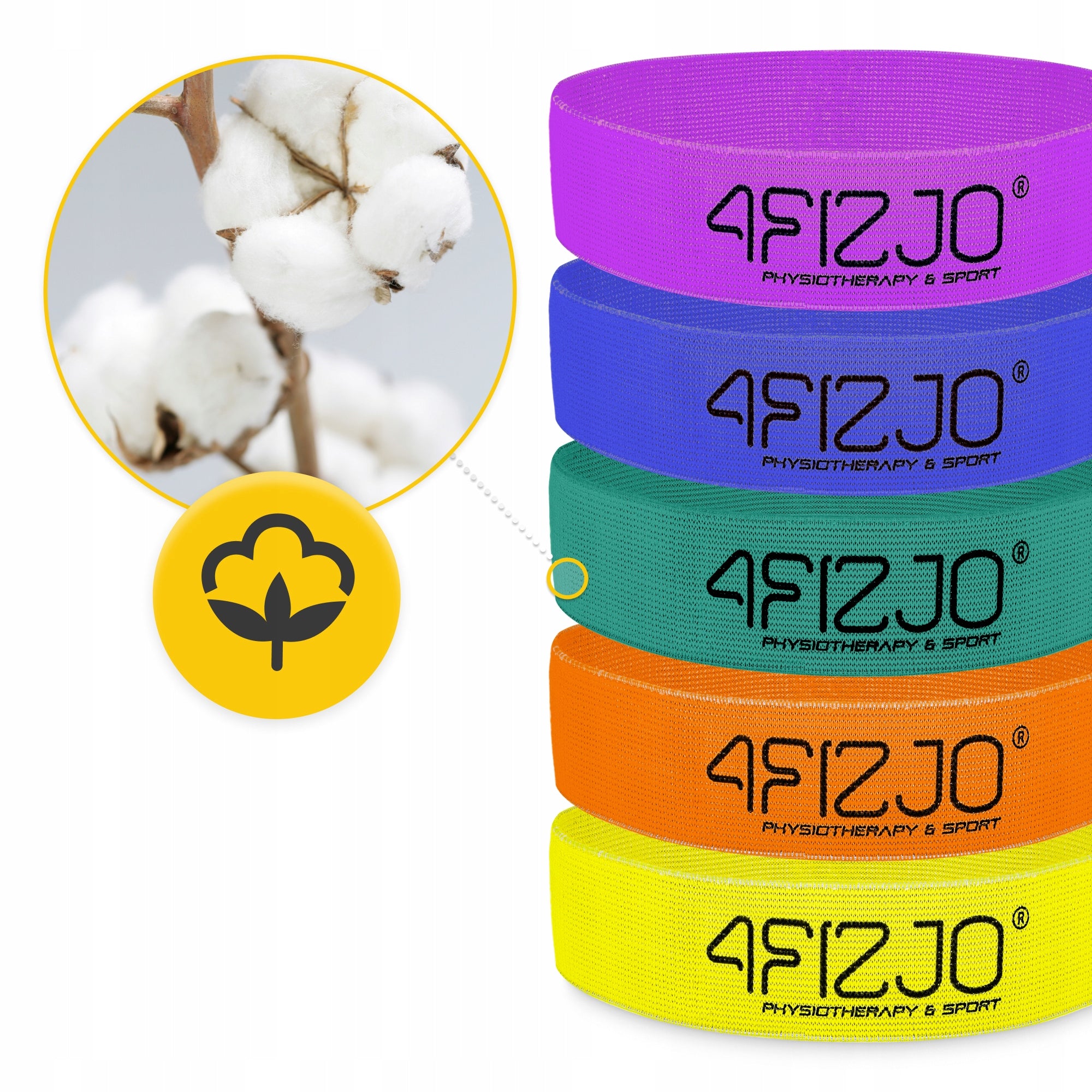 EXERCISE MATERIAL RUBBER FITNESS SET NON-SLIP FLEX BAND 5 PCS. Width 50 mm