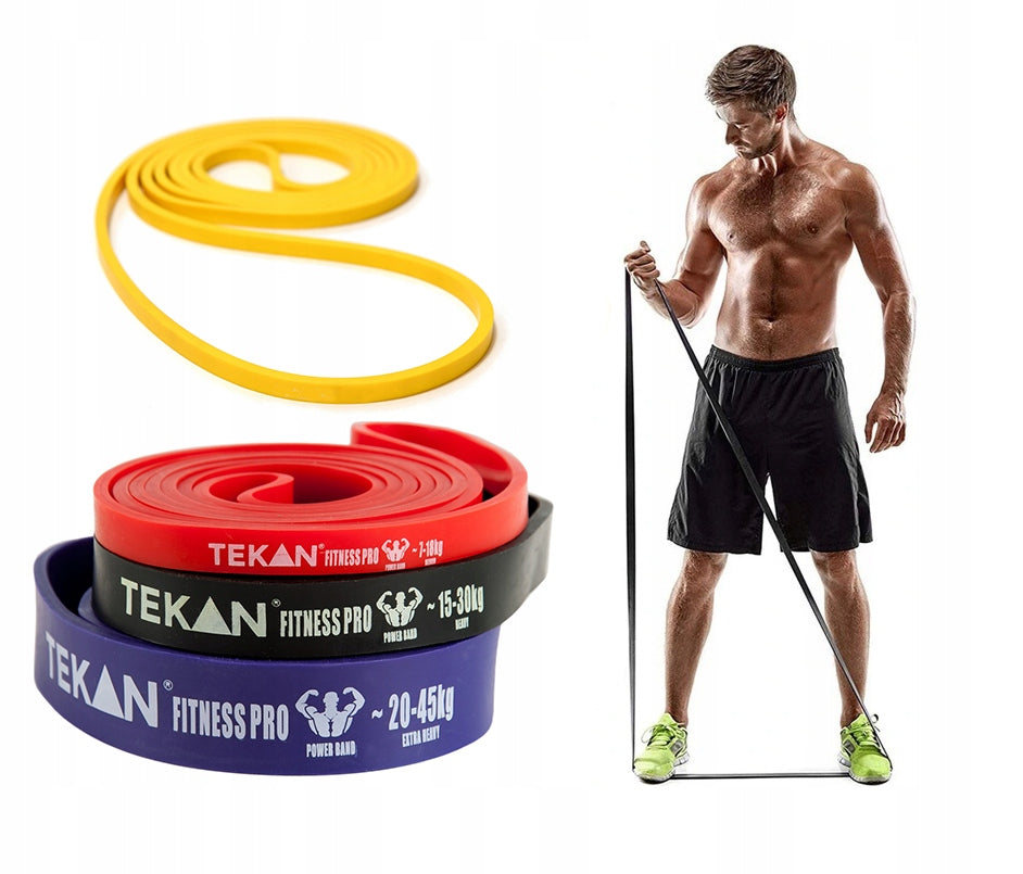 EXERCISE RESISTANCE BANDS 4 POWER BAND RESISTANCE BANDS + CASE