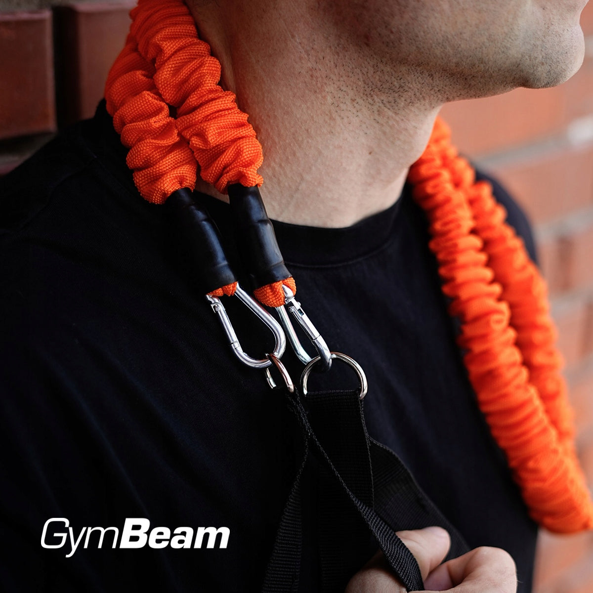 EXERCISE RESISTANCE TAPE WITH HANDLES LATEX BLACK GymBeam 15 kg Number of pieces in the set 1