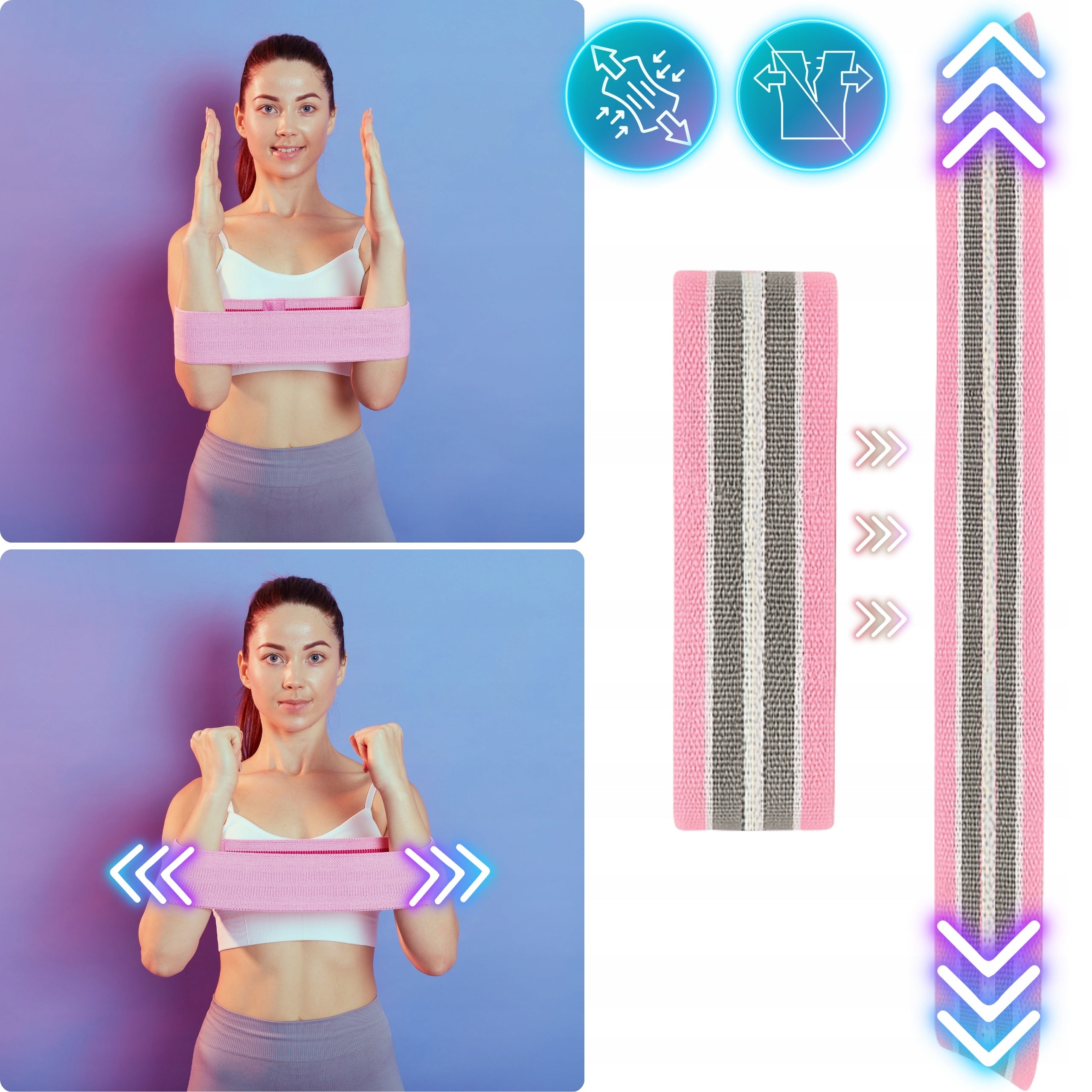 EXERCISE RUBBER MATERIAL MINI HIP BAND TAPE SET OF 3 BUTTOCK RUBBERS Kind rubber