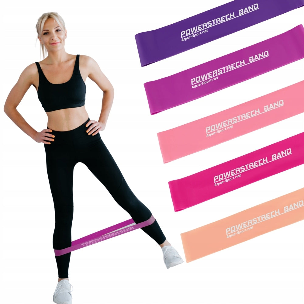 EXERCISE RUBBER MINI BAND FITNESS TAPE TUBING Color pink