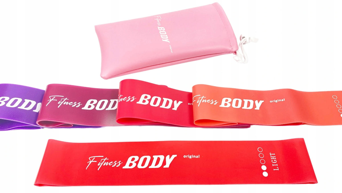 EXERCISE RUBBER MINI BAND SET OF 5 LATEX RESISTANCE RUBBER FITNESS BANDS Color pink