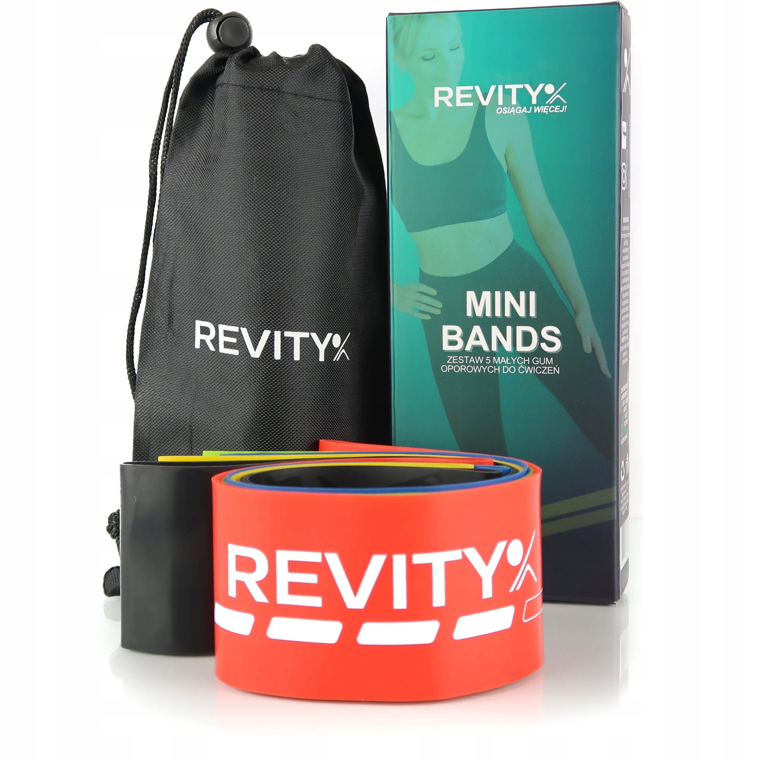 EXERCISE RUBBER MINI BAND SET OF 5 LATEX RUBBER RESISTANCE FITNESS BANDS Packaging status original