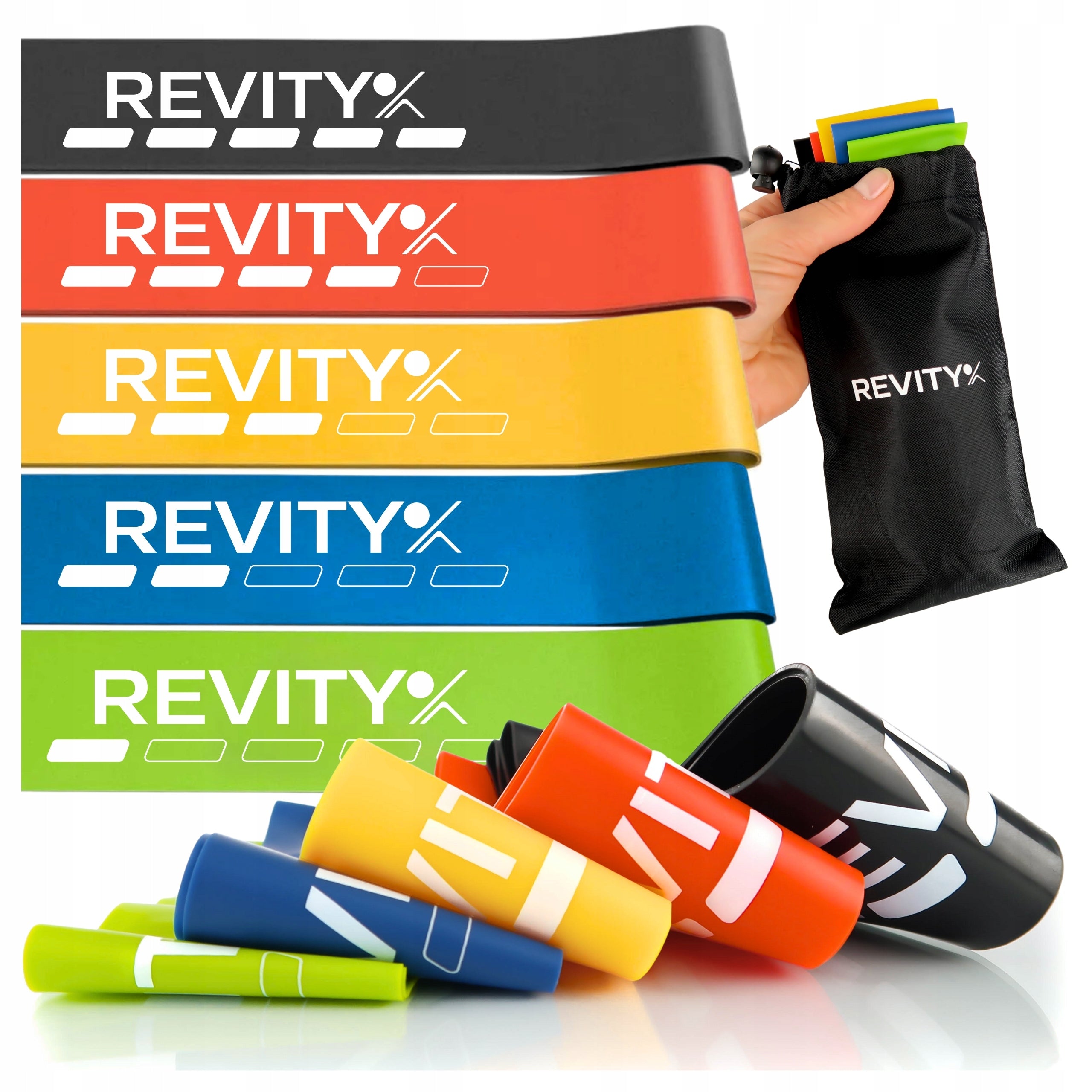EXERCISE RUBBER MINI BAND SET OF 5 LATEX RUBBER RESISTANCE FITNESS BANDS