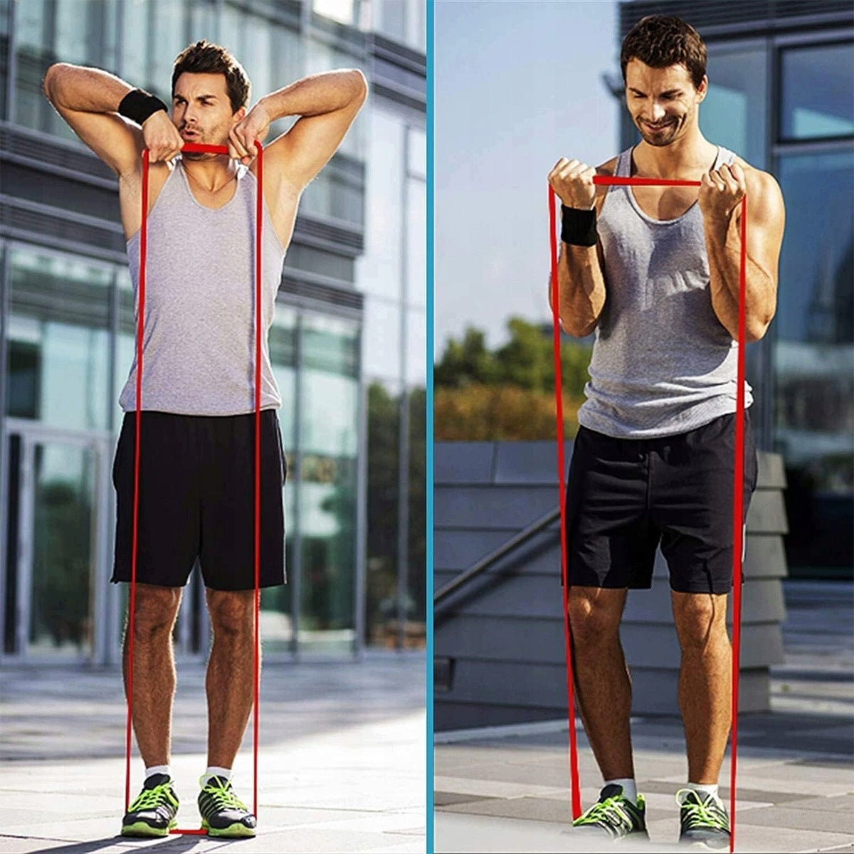EXERCISE RUBBER RESISTANCE FITNESS BANDS SET RUBBER POWER BAND 6 PCS Brand no brand
