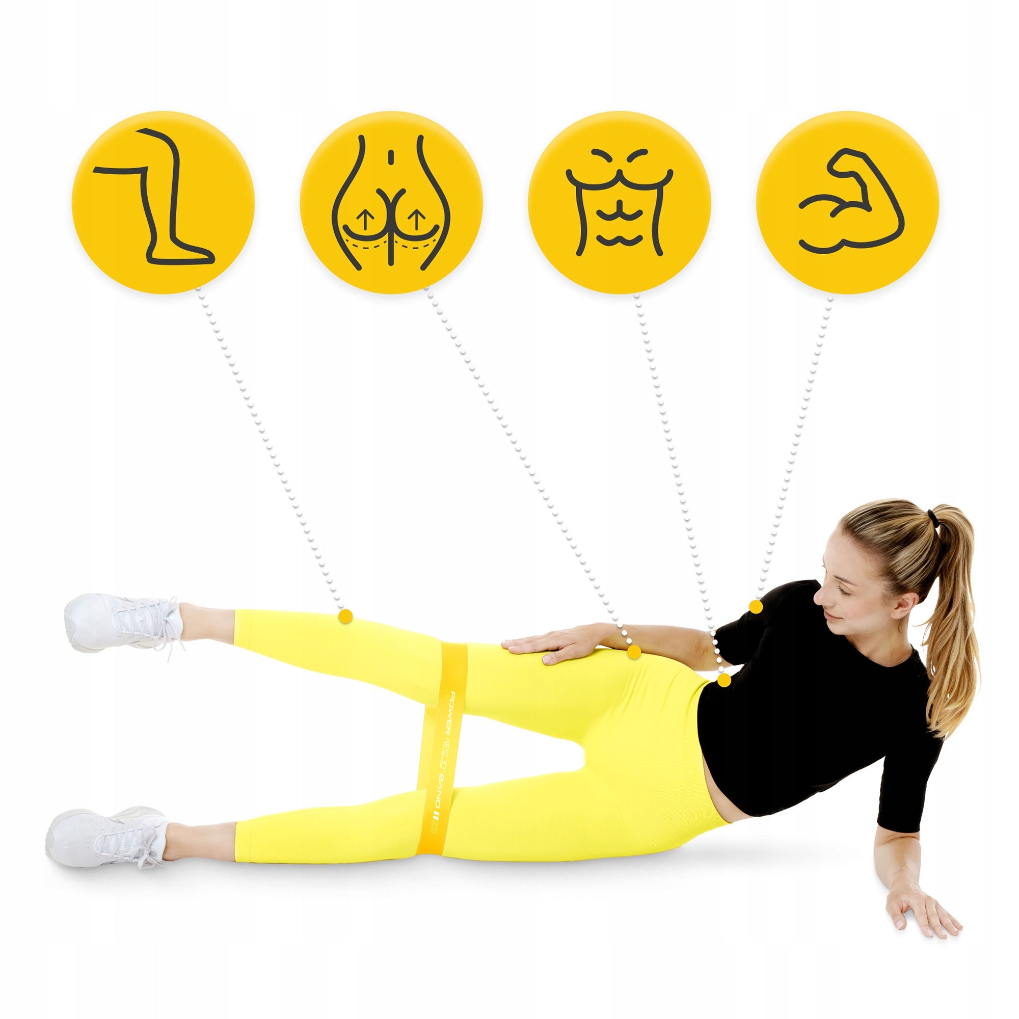 EXERCISE RUBBER RESISTANCE TAPE FOR REHABILITATION TRAINING MINI POWER BAND Color yellow