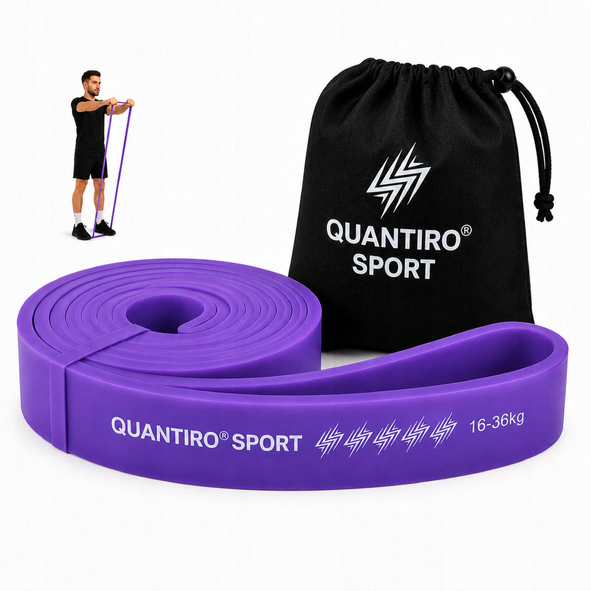 EXERCISE RUBBER RESISTANCE TAPE STRONG FOR PULL-UP POWER BAND 16-36kg