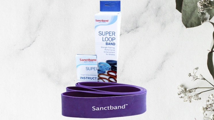 EXERCISE RUBBER SANCTBAND 1,4M LONG RESISTANCE VERY STRONG RESISTANCE PURPLE Color pink