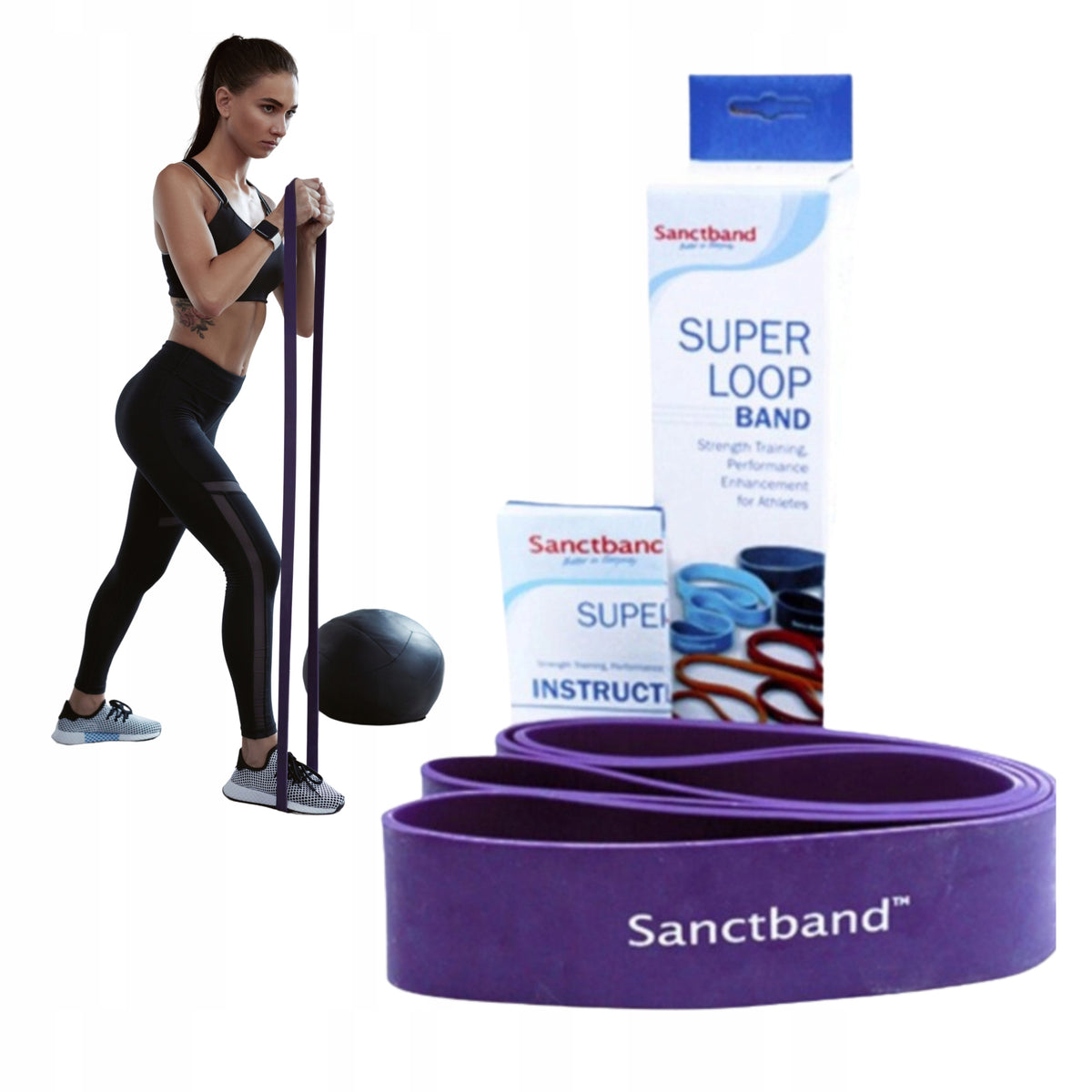 EXERCISE RUBBER SANCTBAND 1,4M LONG RESISTANCE VERY STRONG RESISTANCE PURPLE