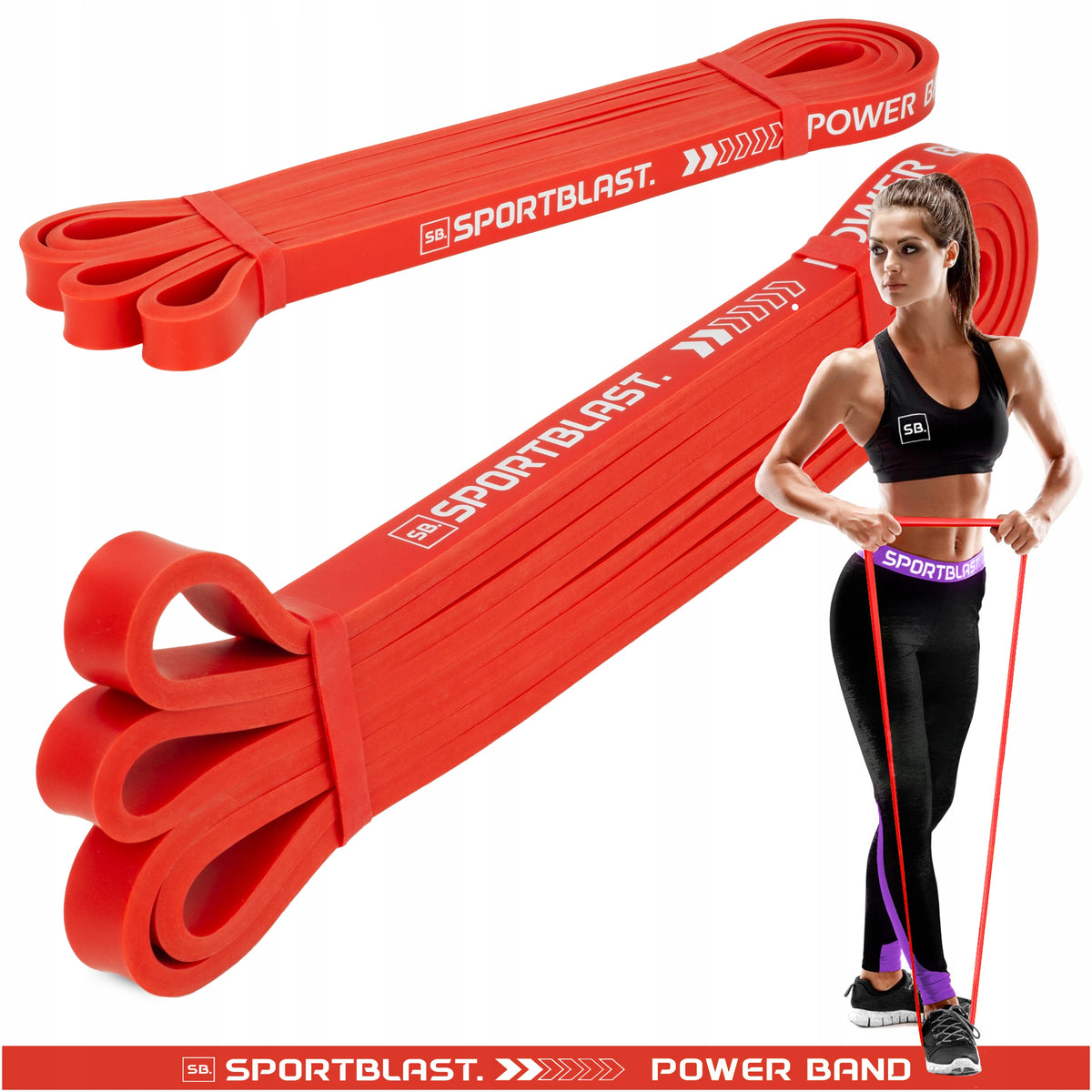 EXERCISE RUBBER STRONG RESISTANCE TRAINING TAPE RESISTANCE 6-10KG RED