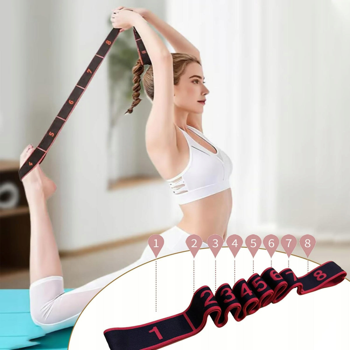 EXERCISE RUBBER USED FOR STRETCHING AND YOGA RESISTANCE TAPE FOR EXERCISE Manufacturer code 8-SEKCYJNA TAŚMA OPOROWA DO ĆWICZEŃ-CZERWONY