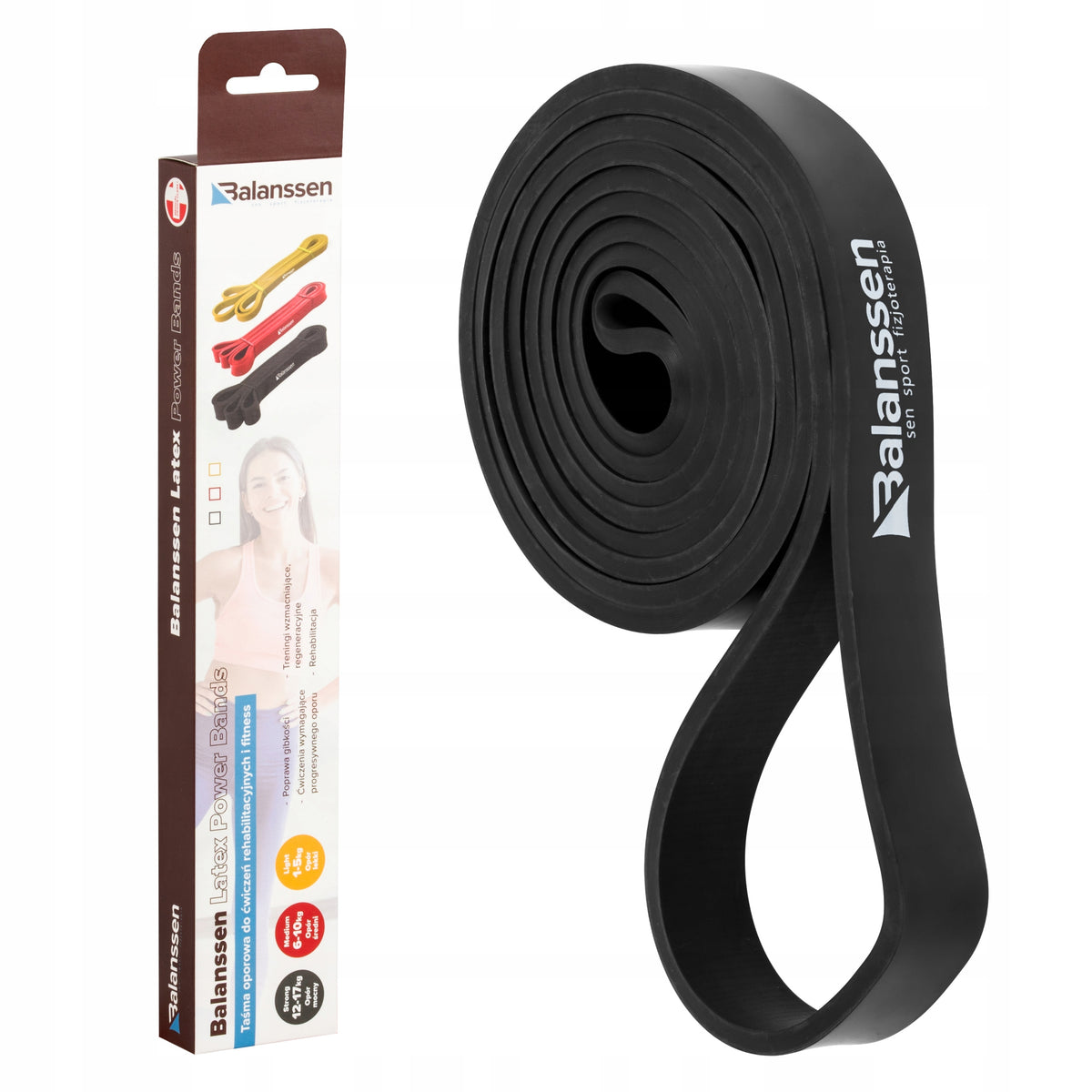 EXERCISE TAPE POWER BAND 12-17 KG LATEX Balance Color black