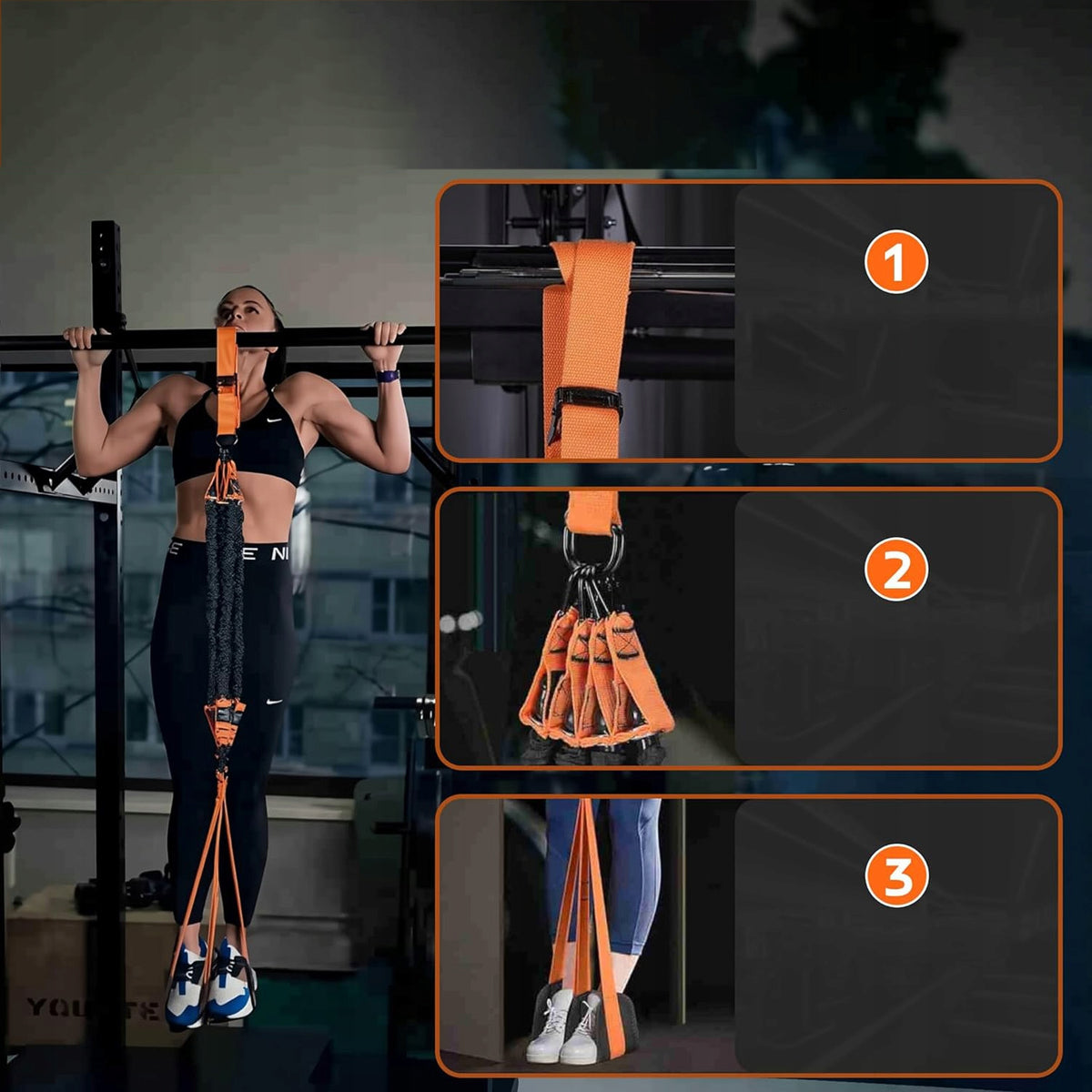 EXERCISE TAPES FITNESS TRAINING BELTS SET WITH PROFESSIONAL ACCESSORIES Packaging status original