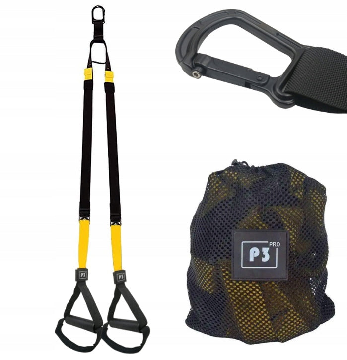 EXERCISE TAPES TRX CROSSFIT FITNESS TRAINING BELTS SET WITH ACCESSORIES Length 385 cm