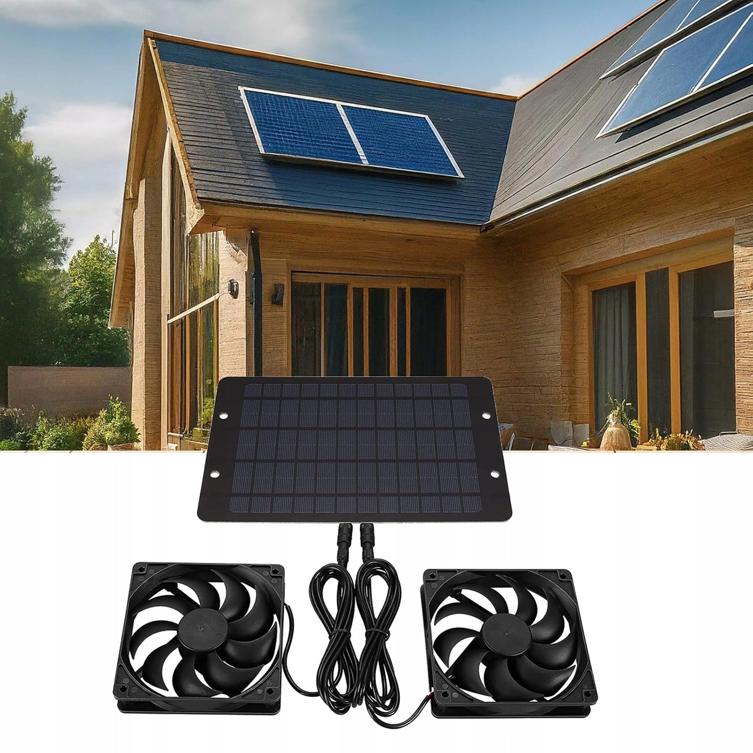 EXHAUST FAN WITH SOLAR PANEL, SOLAR POWERED Brand no brand