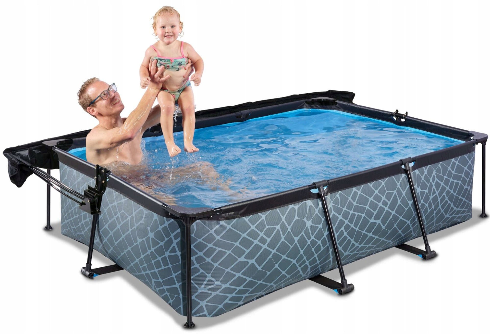 EXIT FRAMED SWIMMING POOL 220X150X65 CM FILTER AWNING Length 220 cm