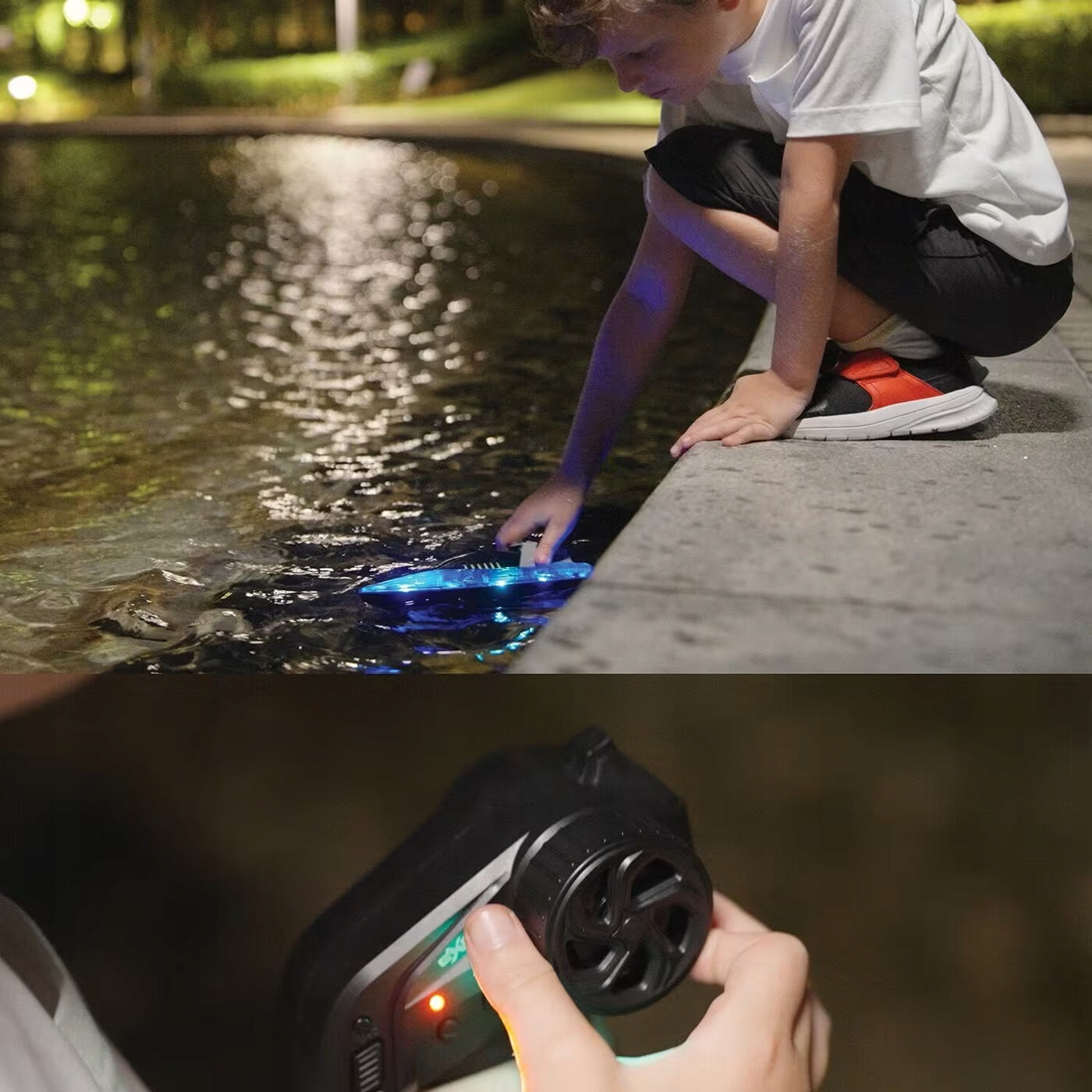 EXOST Aqua Lights Boat RC – Remote Controlled Motorboat with LED 2.4 GHz Kind floating