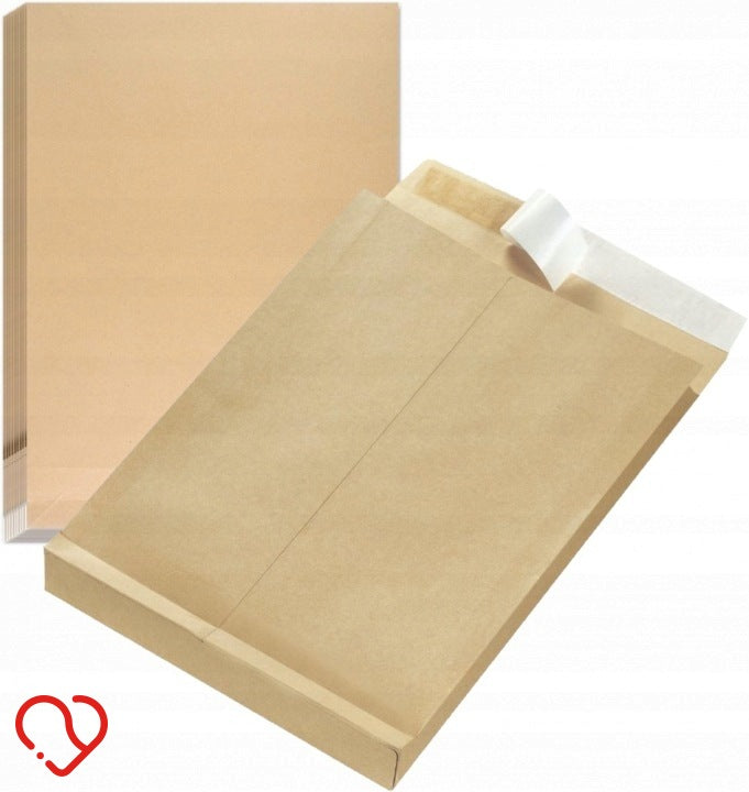 EXPANDABLE COURIER ENVELOPES C4 23x32 cm BROWN SELF-ADHESIVE 50 PCS