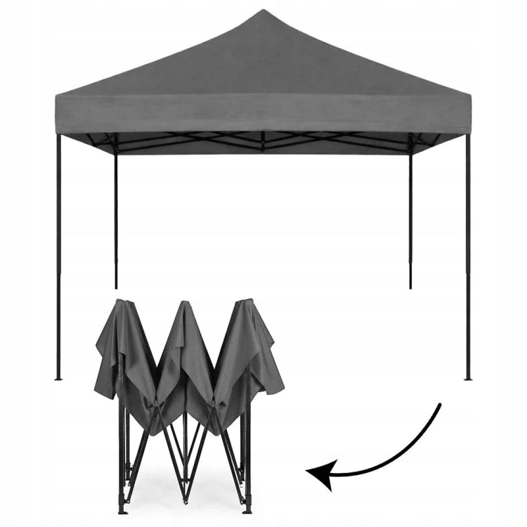 EXPRESS PAVILION 3x3 m GARDEN TENT AUTOMATIC 4 WALLS GREY Length 3 m