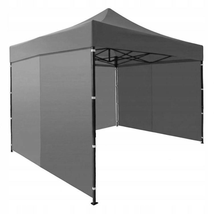 EXPRESS PAVILION 3x3 m GARDEN TENT AUTOMATIC 4 WALLS GREY Number of windows none