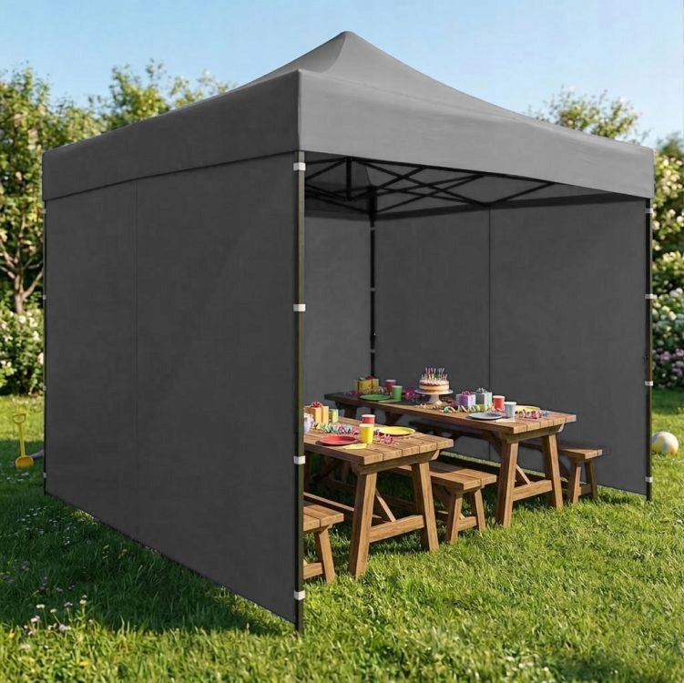 EXPRESS PAVILION 3x3 m GARDEN TENT AUTOMATIC 4 WALLS GREY Packaging status original