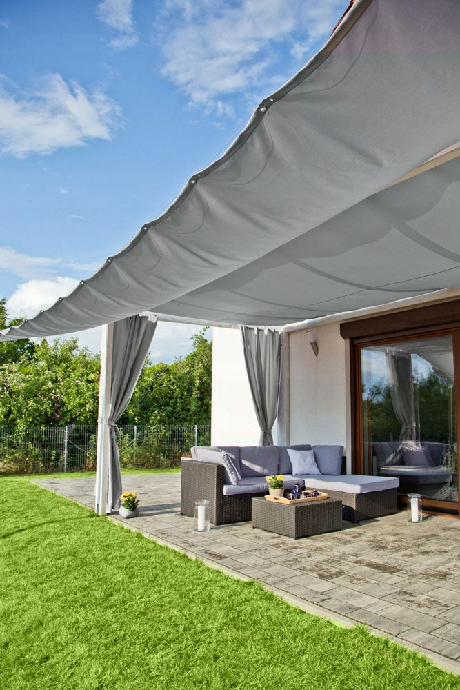 EXTENDABLE SOLAR GARDEN SAIL 6 x 3 m