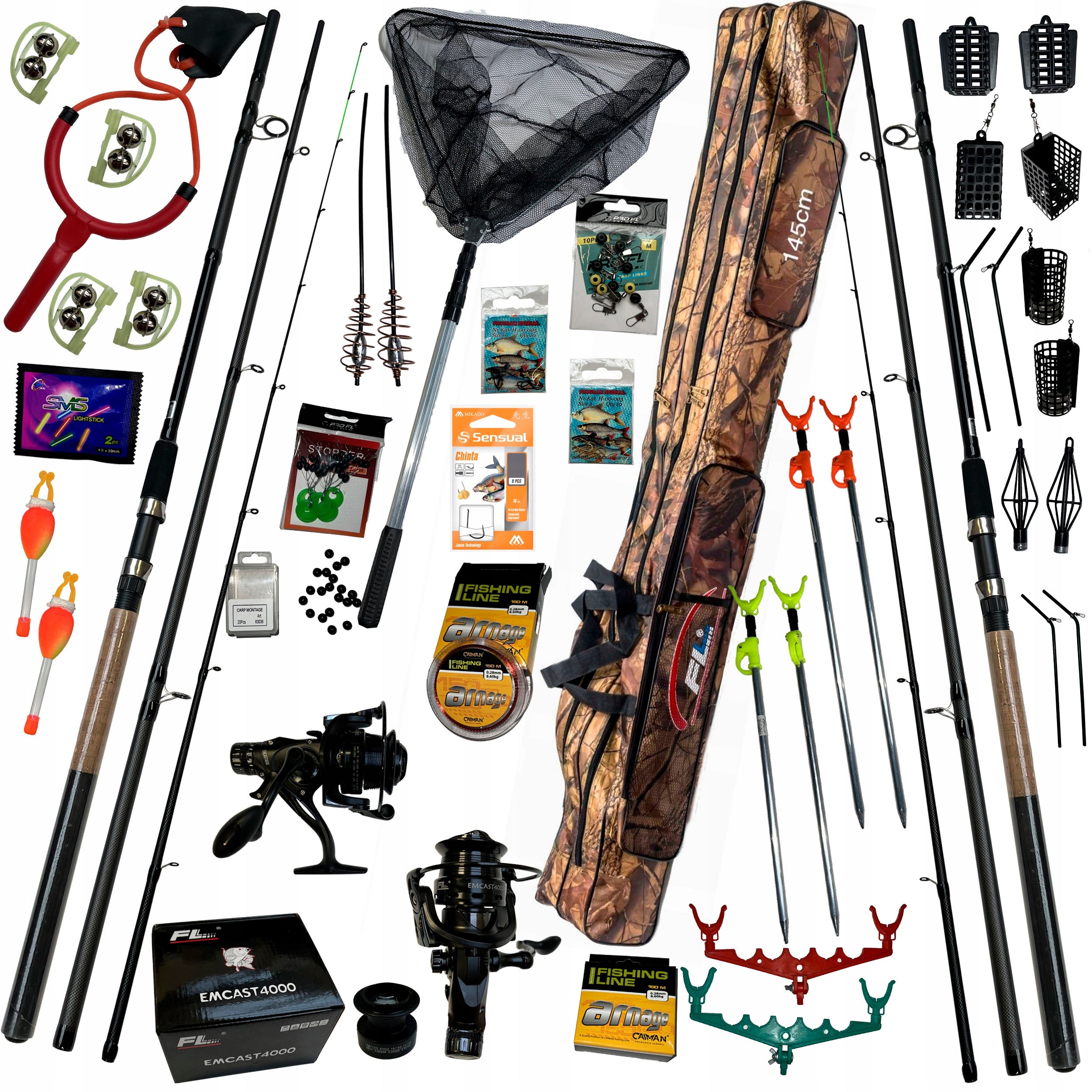 EXTENDED FISHING SET 2x FEEDER rod 2x Reels, Full Equipment