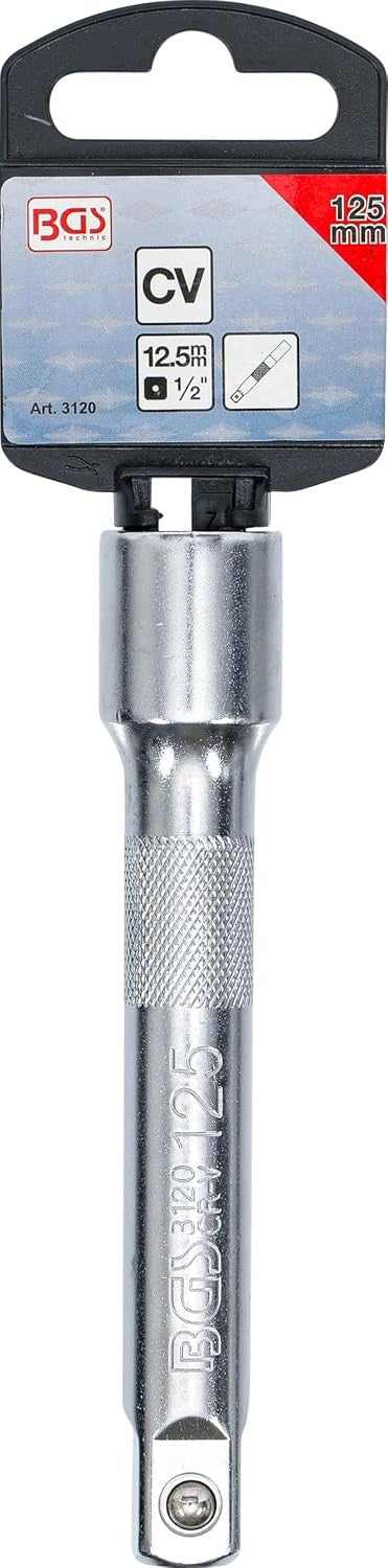 EXTENSION 12,5MM 1/2" 125MM CHROME PLATED KNURLED Manufacturer code PRZEDŁUŻKA NARZĘDZIOWA 1/2 CALOWA CHROMO