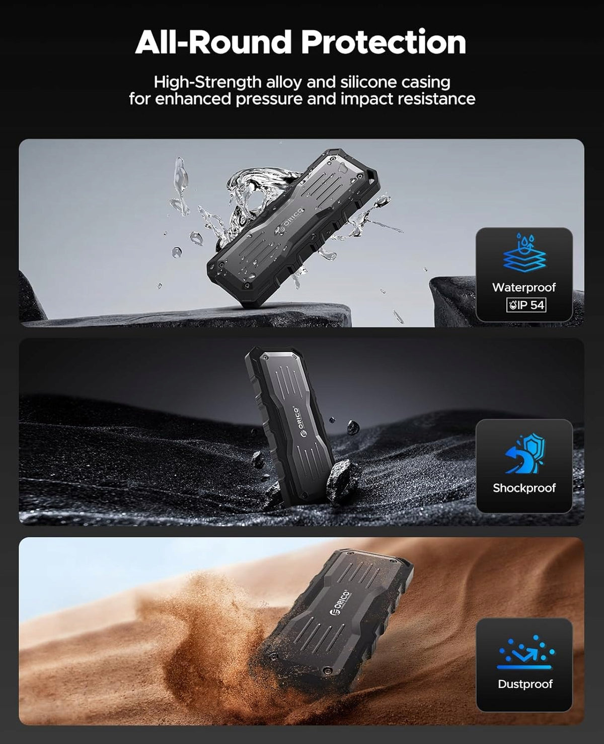 EXTERNAL DRIVE SSD 2TB USB 3.2 GEN 2 READ 2000MB/S Model ORICO Extreme Portable SSD 2 TB, USB 3.2 Gen 2 x 2
