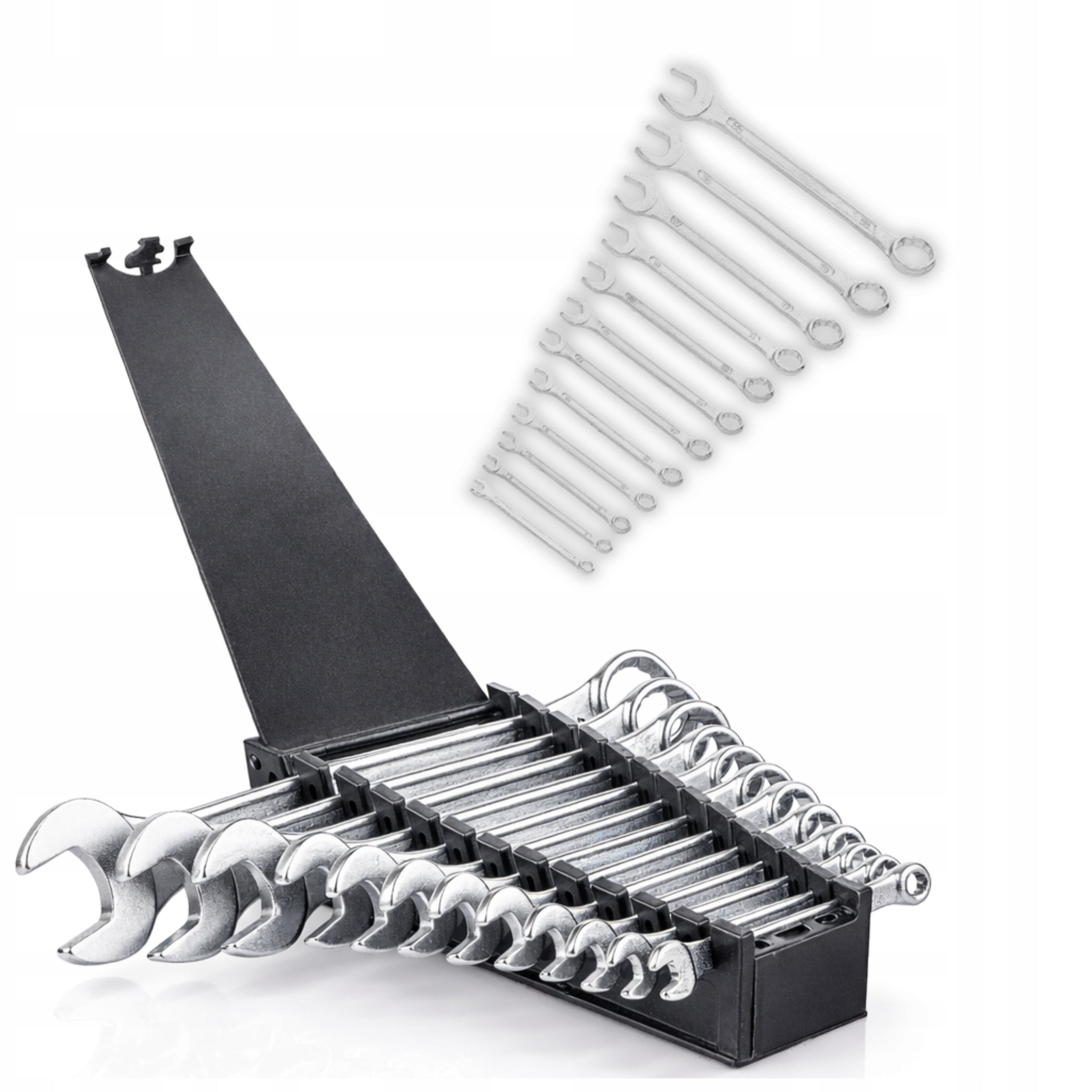 EYE-FLAT WRENCHES 6-22MM SET 12PCS STEEL CRV STRONG CASE FOR WORKSHOP