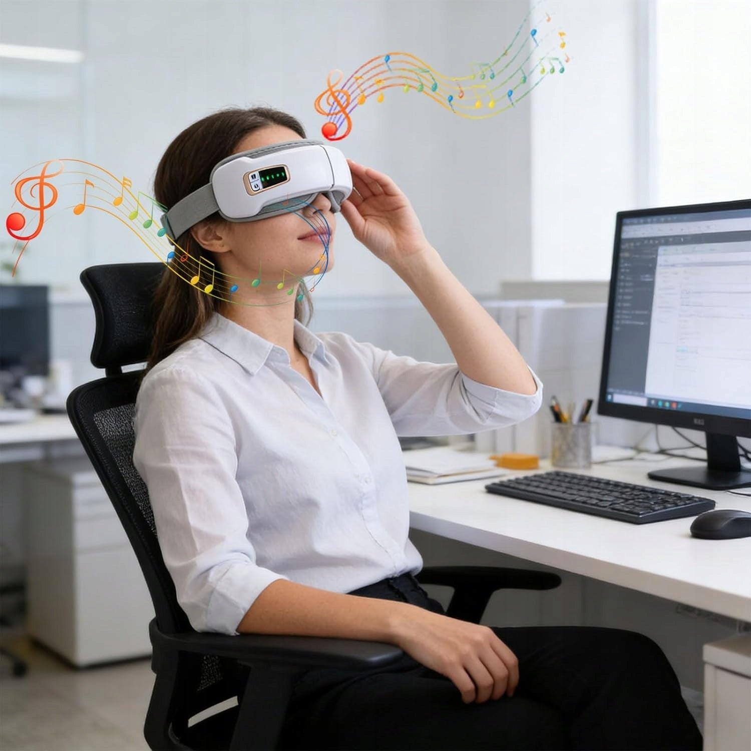 EYE MASSAGER SMART RELAXATION WITH VIBRATION HEATING BLUETOOTH Medical device no