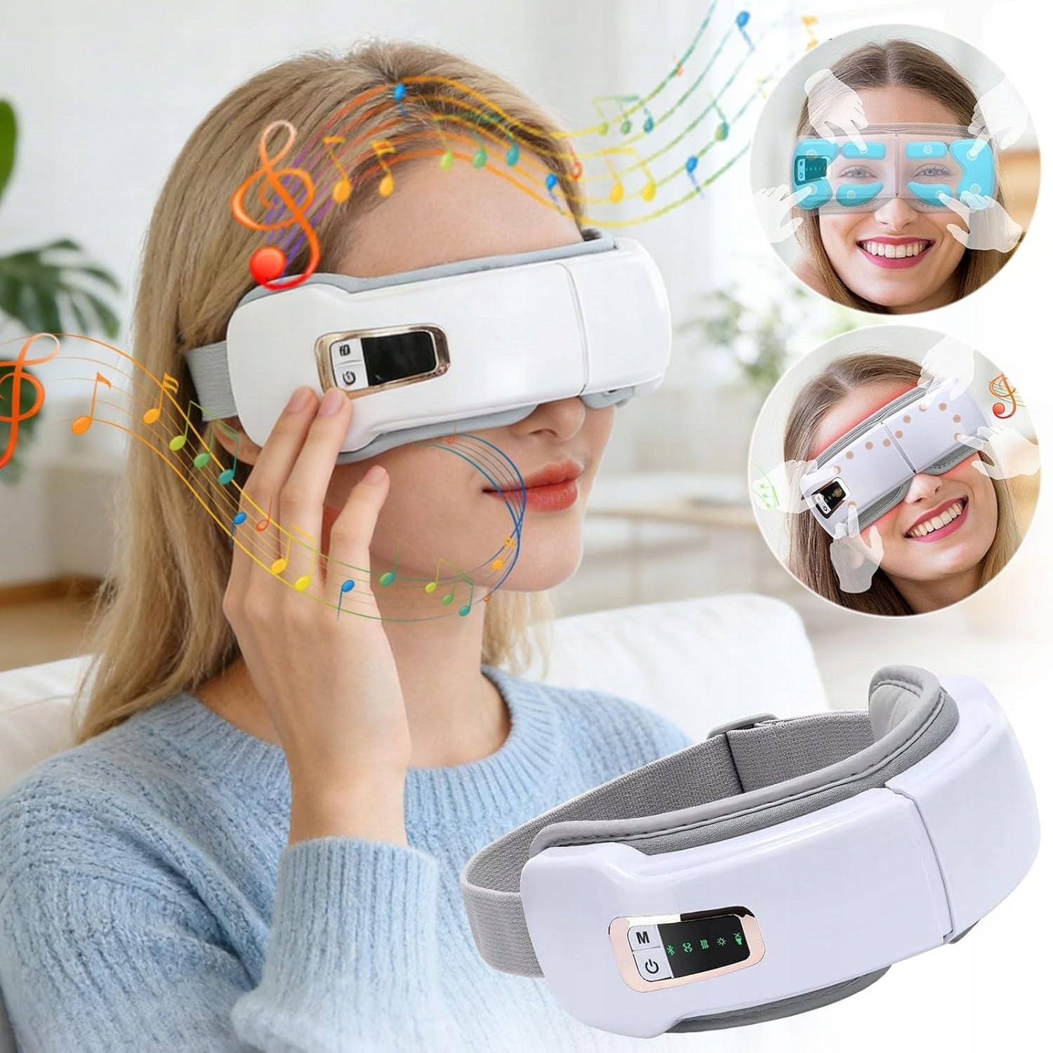 EYE MASSAGER SMART RELAXATION WITH VIBRATION HEATING BLUETOOTH Packaging status original