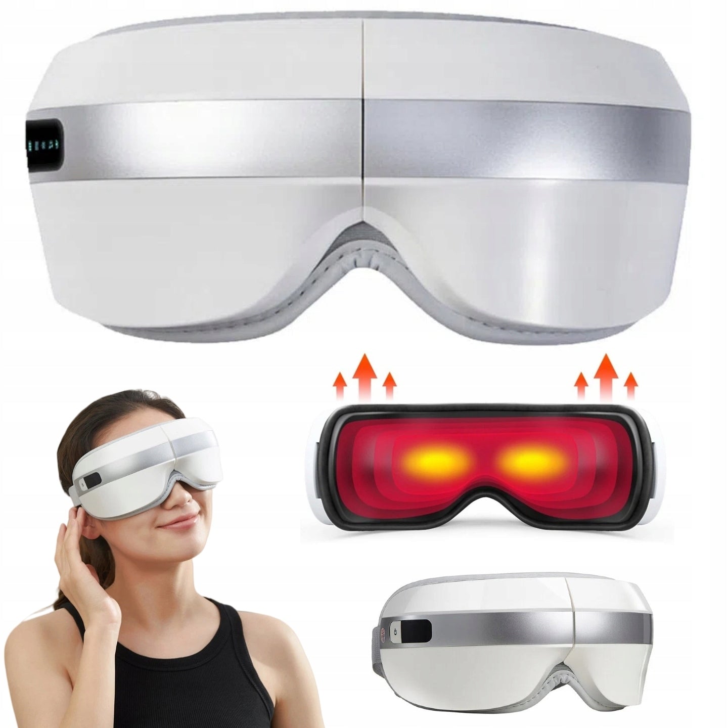 EYE MASSAGER WITH HEATING AND BLUETOOTH – 4 MODES OF RELAXATION