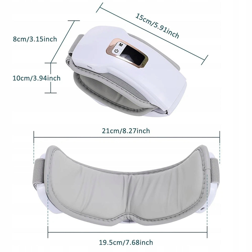 EYE MASSAGER WITH HEATING AND BLUETOOTH – 5 MODES OF RELAXATION, WHITE Kind eyes