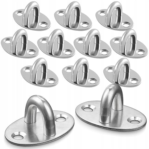 EYE PLATE U BLACK STAINLESS STEEL FOR FIXING LAMPS 12 PCS. steel Brand no brand