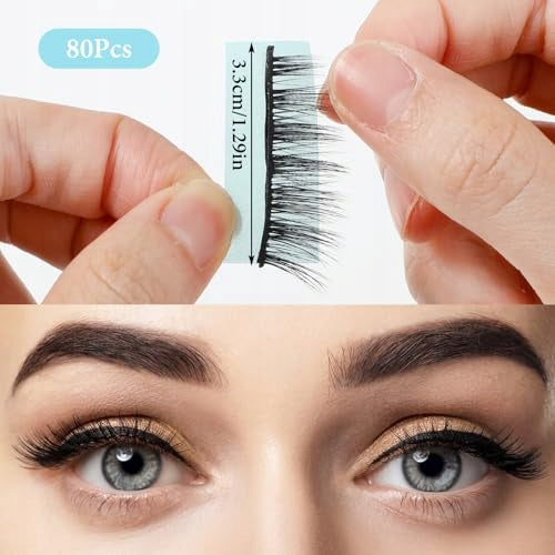 EYELASH STRIPS SELF ADHESIVE BLACK 80PCS REUSABLE FOR WOMEN Manufacturer code Bez marki