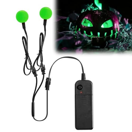 EYES LED NEON 30 MM GREEN FOR HALLOWEEN PUMPKIN MASKS 2 PIECES DIY Brand no brand