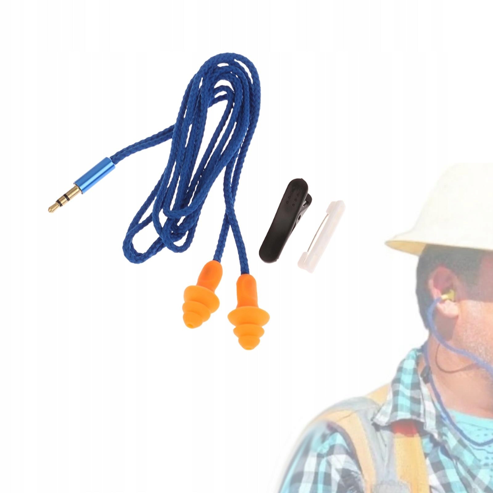Ear Plug Headphones Corded Ear Plug Wired with Clear Sound blue 70cm Packaging status original