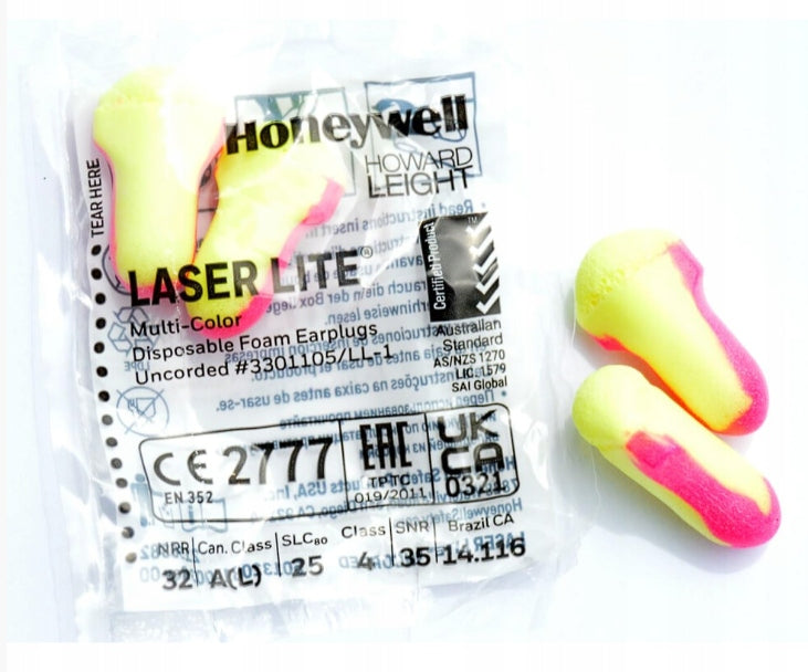 Ear Plugs Stoppers Earbuds 35dB Howard Leight LaserLite Foil Packaging status original